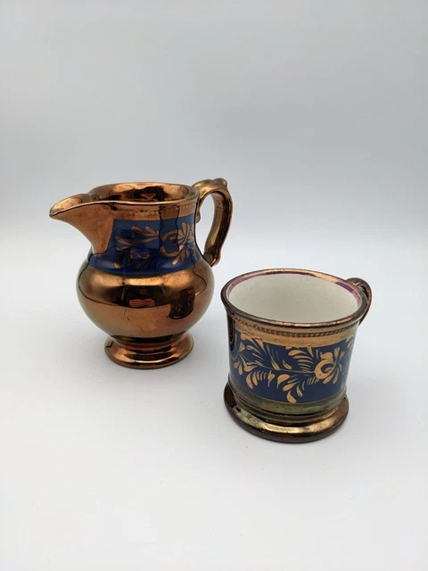 ensemble tasse et pichet à lait faïence Jersey XIXème