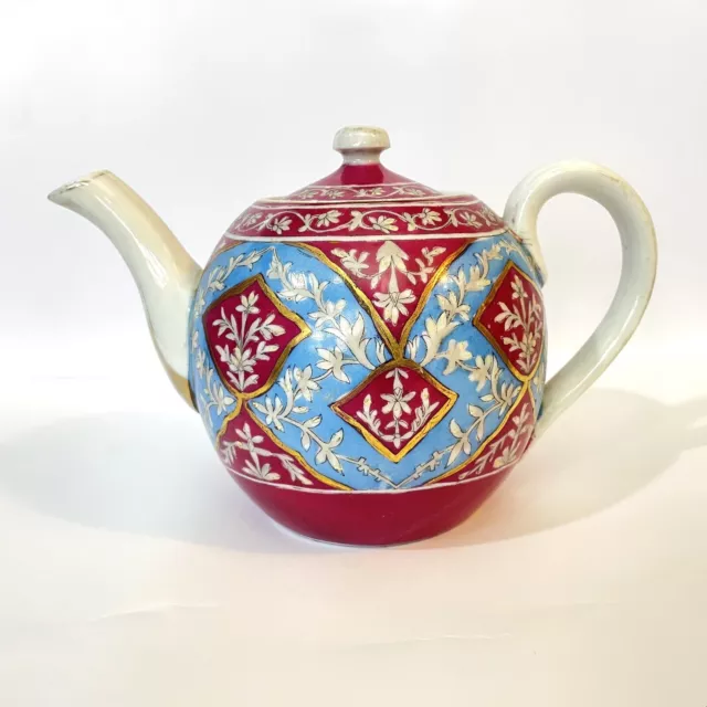 Antigua olla de té de porcelana rusa Gardner década de 1890 