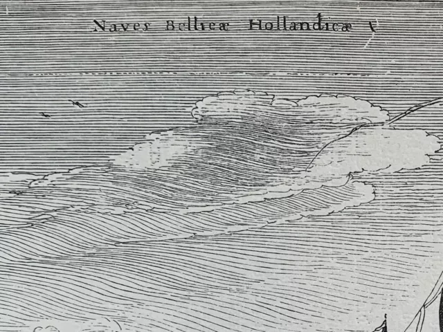 Marine - Seeschlacht - Holländische Kriegsschiffe - nach Hollar - Original 1881 3