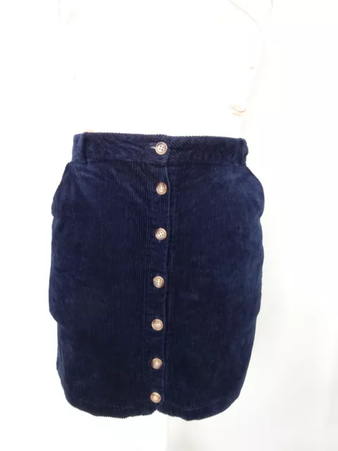 Bella Gonna Kiabi Velour Coste Blu Marino Nuova Taglia L FR44 US12