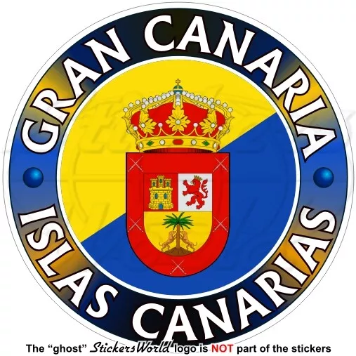 GRAN CANARIA SPANIEN KANARISCHE INSELN Flagge-Wappen, 100mm Vinyl Aufkleber