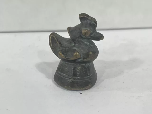 Vintage Asia Antique Opium Weight Bird Duck Rooster Bronze China  1.2 OZ