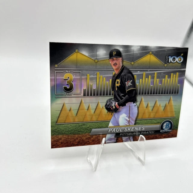 PAUL SKENES 2024 Bowman Chrom Refraktor Top 100 Rookie Prospect RC