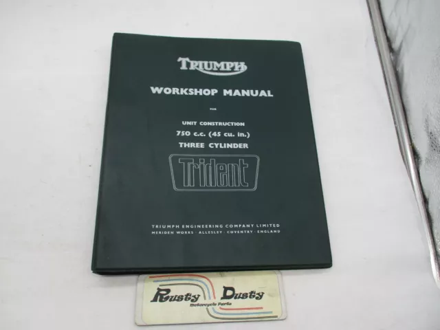 Triumph Factory Three Cylinder 750 Trident T150 Workshop Manual Binder