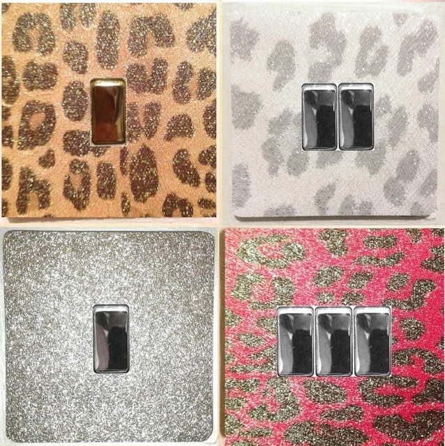 METALLIC GLITTER LIGHT Switch Covers And Surrounds EasyFit Self