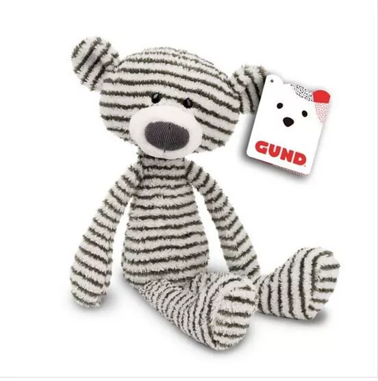 GUND Stripe Toothpick Teddy Bear Black and White Striped Plush Stuffed Animal