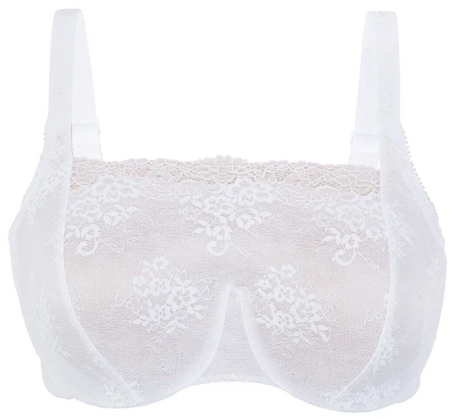 BRAND NAME CAMI TOP + UNDERWIRE Bra 42D (StretchLace) COMFORT White