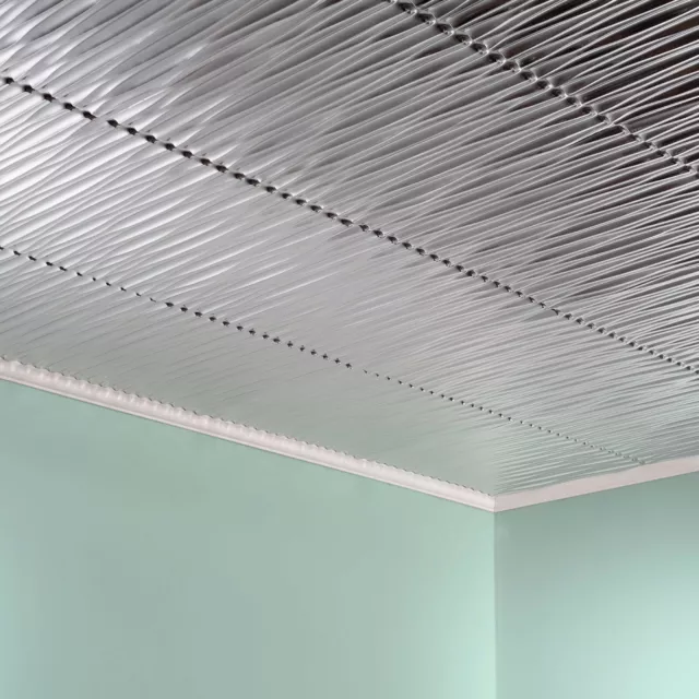 Fasade - 2ft x 2ft Dunes Vertical Glue Up Ceiling Tile/Panel (5 Pack)