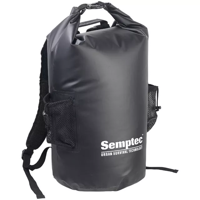 Semptec Wasserdichter Trekking-Rucksack aus Lkw-Plane, 40 Liter, schwarz, IPX6 2