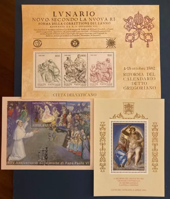 VATICANO lotto di foglietti nuovi ** MNH -50% del facciale