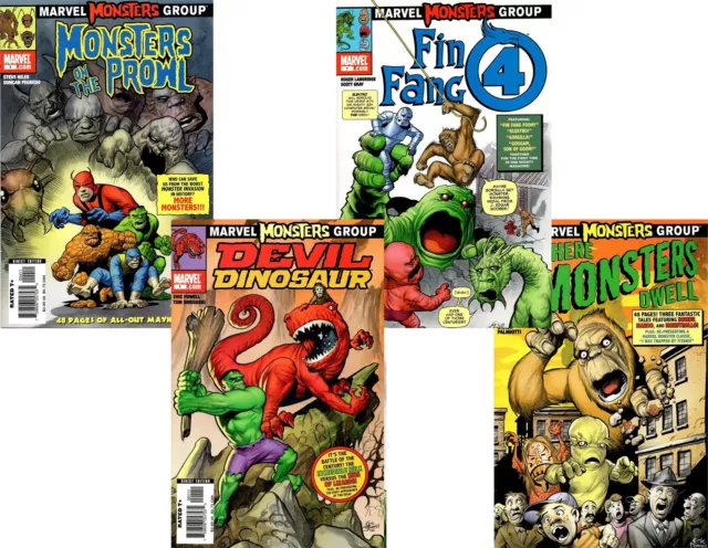 Marvel Monsters #1 4 oneshots complete set Hulk Fin Fang Foom Thing Kirby