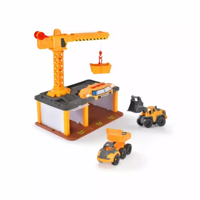 Dickie Toys Volvo Baustellen-Station Spielstation Kran Baustellenfahrzeuge