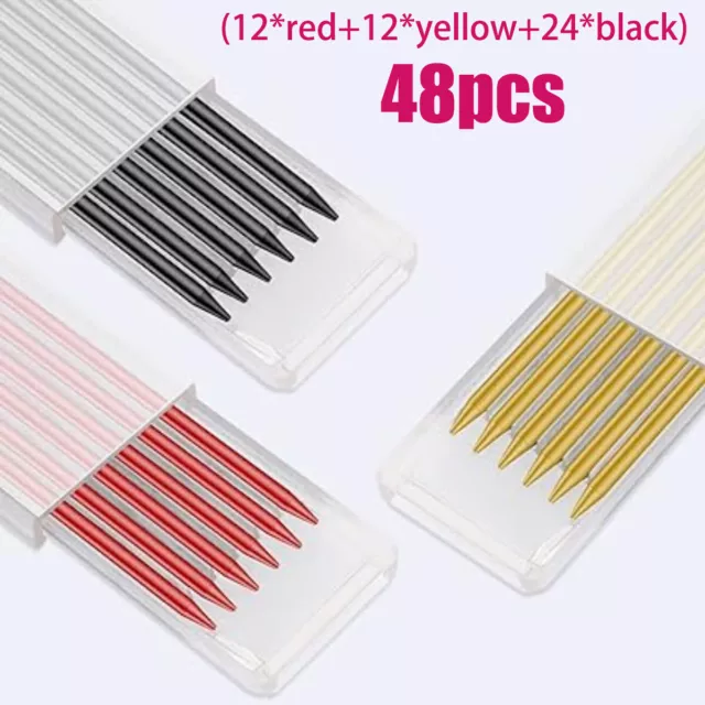 48Pcs Tracer Pencil Refills, 2.8mm Pica Pencil Refill, Solid Carpenters Pencil 3