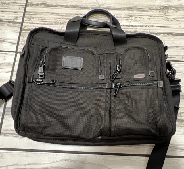 TUMI ALPHA Briefcase Black Ballistic Nylon Expandable File Laptop Bag 26141DH 3