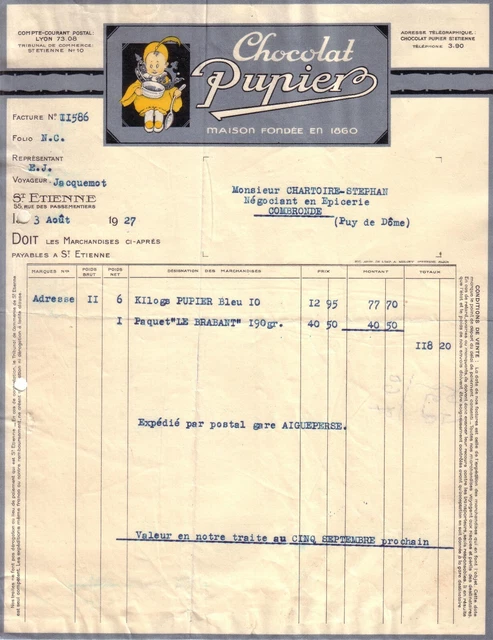 ANCIEN CARTON CHOCOLAT POULAIN -no plaque emaillee tole thermometre