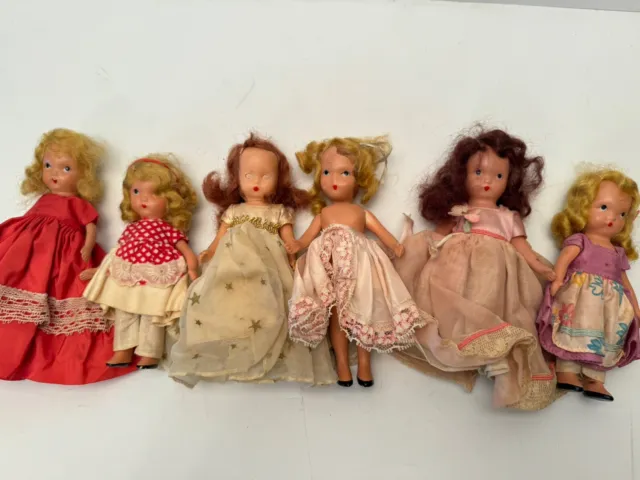 Vintage lot of 6 Bisque Nancy Ann Storybook Dolls