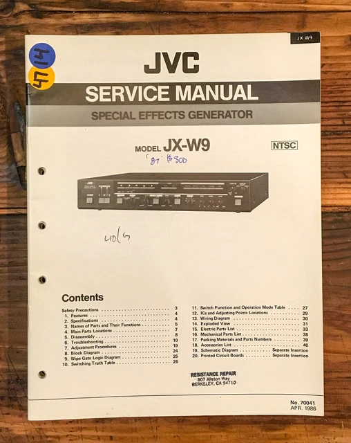 Victor VIDEO EFFECTER  ビデオイフェクターJX-W9 Victor VIDEO EFFECTER JX-W9