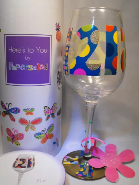 21St  Birthday Gift Girls 21St Birthday Wine Glass Ladies 21St Gift Present New