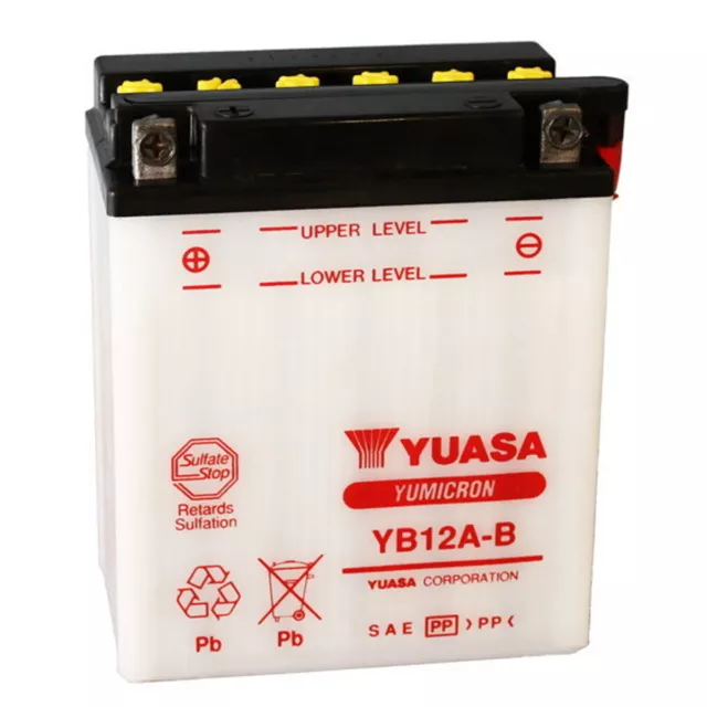 Batteria Yuasa Yb12A-B 12Ah Senza   For Honda 650 Xrv Africa Twin 1988-1990