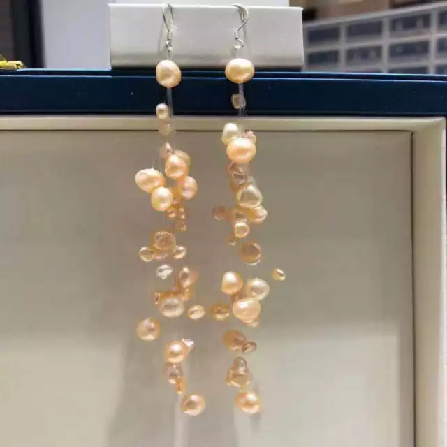 New  Natural Freshwater Baroque Pearls All Over The Sky Star Earrings Classic 2