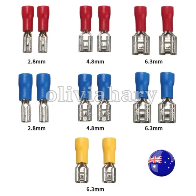 100/50pcs Female&Male Spade Insulated Connector Crimp Electrical Wire Terminal
