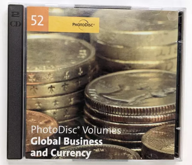 Juego de CD de negocios y moneda globales de PhotoDisc volúmenes 52, sin regalías 336 fotos