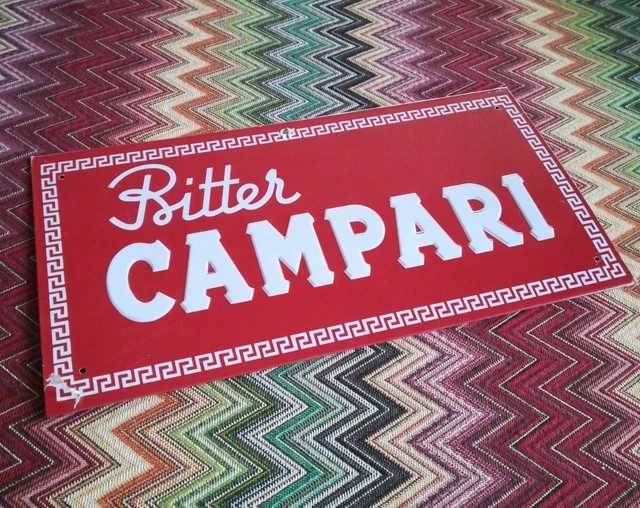 Bitter Campari Targa Metallica Vintage Pellicola Bar Pub No Martini Soda 35X18,5