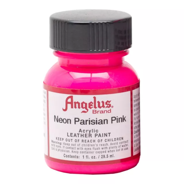 Angelus Neon Fluro Acrylic Paint For Leather Or Synthetics - Super Bright Pink