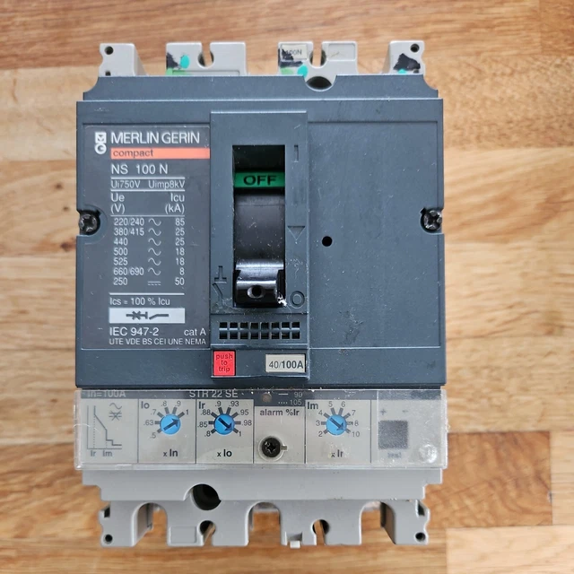 MERLIN GERIN MCCB 100 Amp, Triple Pole Compact 100a NS100N, STR 22 SE ...