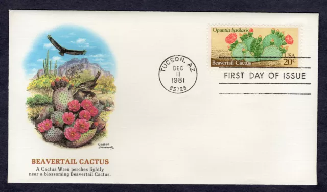 1981 Stamp #1944 Beavertail Cactus FDC Fleetwood