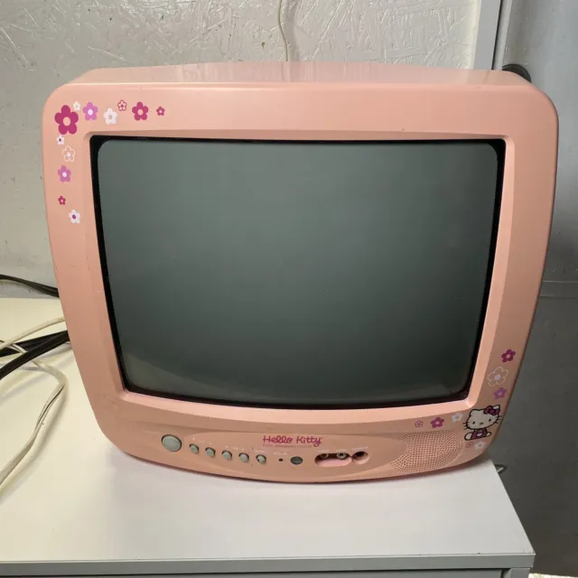 Hello Kitty Pink 13" Vintage CRT Retro TV/DVD Combo - Tested