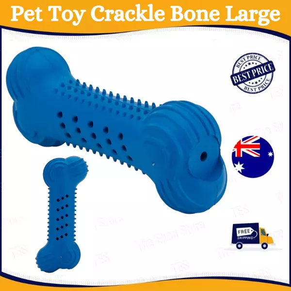 Pet Dog-Chew Toys Rubber Crackle Bone Toy Large Durable Rubber
