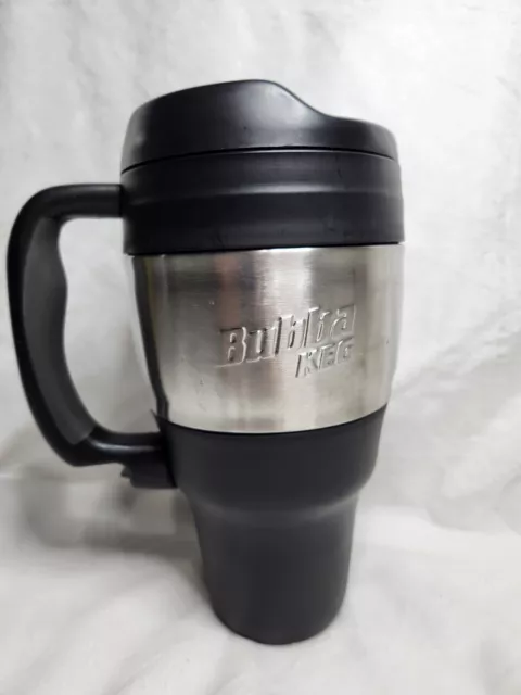 Bubba Keg 34 oz - Insulated Black and Silver Travel Mug w Chrome + Flip-Top Lid