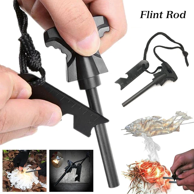 Accendifuoco Al Magnesio Kombat UK ELITE - Fire Starter Con Contenitore Impermeabile
