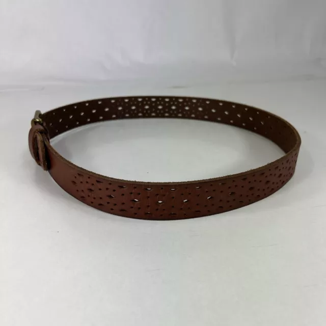 AMERICAN EAGLE BROWN Punched Leather Belt - Women's Size 26 $13.60 ...