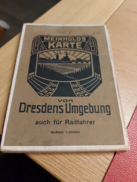 Meinholds Karte der Dresdens Umgebung auch für  Radfahrer ca. 1910