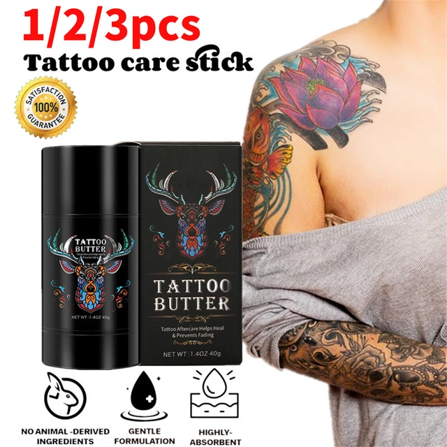 La mantequilla del tatuaje para cuidado posterior mejora los colores ANTIGUO Y NUEVO tatuaje cura y protege el bálsamo\