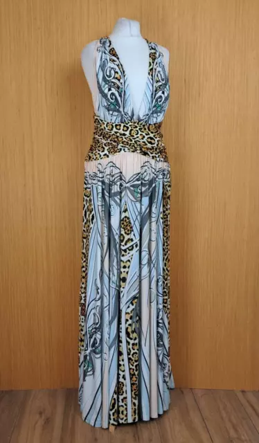 FOREVER UNIQUE LAUREN Maxi Dress Animal Print Jersey UK 16 Flare