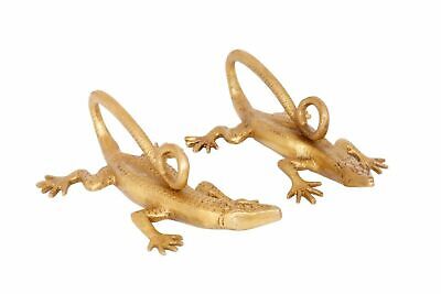Brass Lizard Door Handle Pair 8'' Inches Large Gecko Door Pull Gate Décor EK544