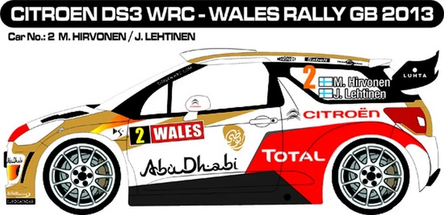 DECALS 1/43 REF 1401 Citroen Ds3 Wrc Sebastien Loeb Rallye Australie