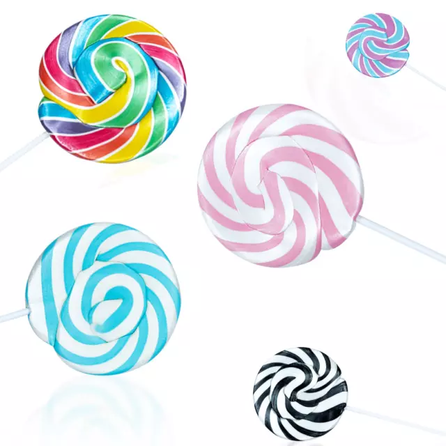 Rainbow Lollipops Swirly Lollies Small & Giant Lolly Cake Topper Birthday Gifts