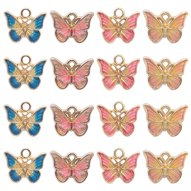 40 stücke DIY Ornamente Zubehör Legierung Schmetterlingsförmige Anhänger