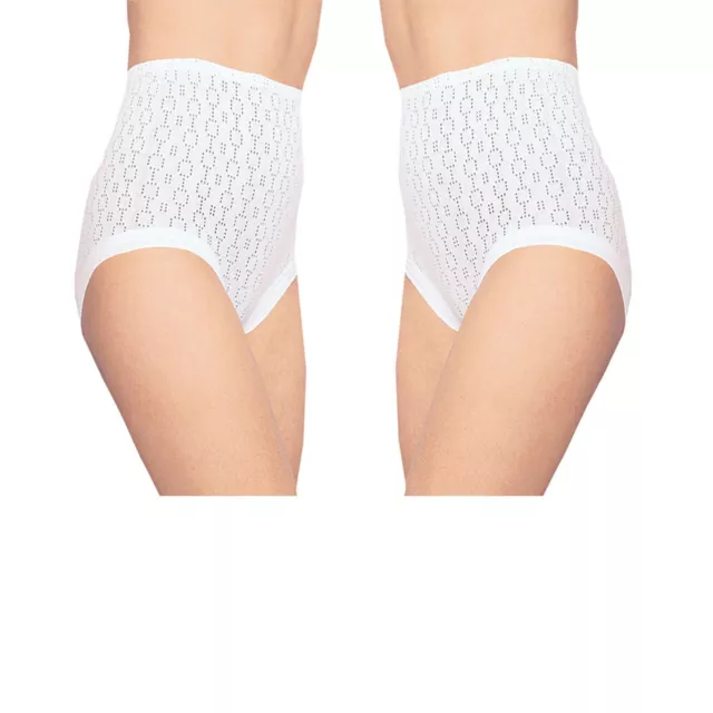 LONG LEG KNICKERS Cotton Breathable Full Pantee Eyelet Women s Bloomers Ladies 3.99 PicClick UK