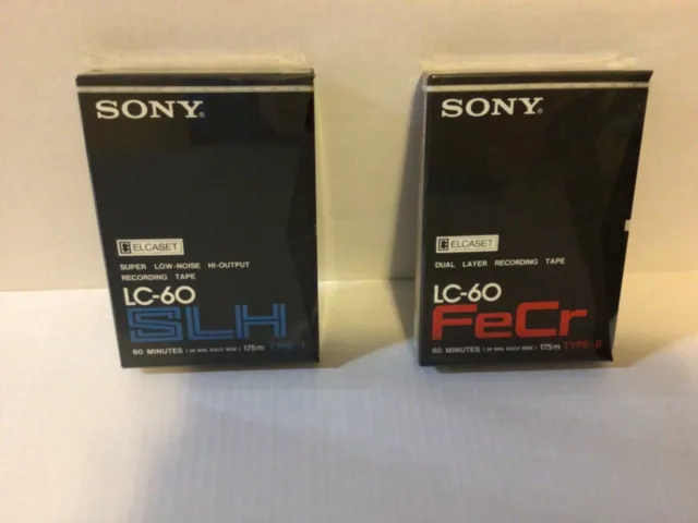 2 Sony Elcaset  Lc-60 Blank Tapes