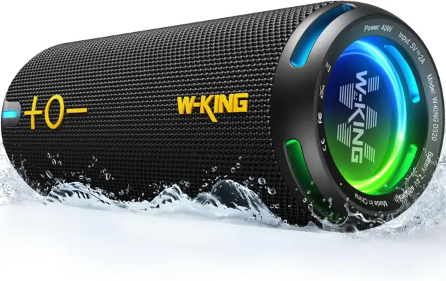 W-KING Bluetooth Lautsprecher Box, IP67 Musikbox Outdoor Tragbarer, Angepasster