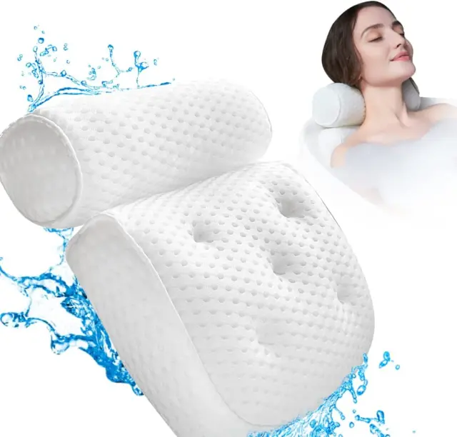 Almohada de bañera para hombre y mujer, almohadas de baño para bañera con mes de aire impermeable 4D