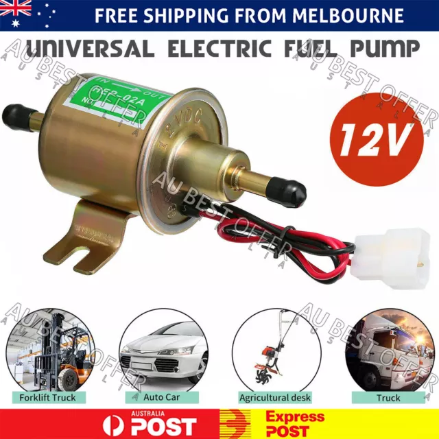 Universal 12V Electric Fuel Pump Inline Diesel Petrol Low Pressure AU