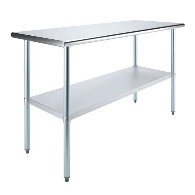 AmGoodSupply 24″ x 60″ Stainless Steel Work Table With Bottom Shelf