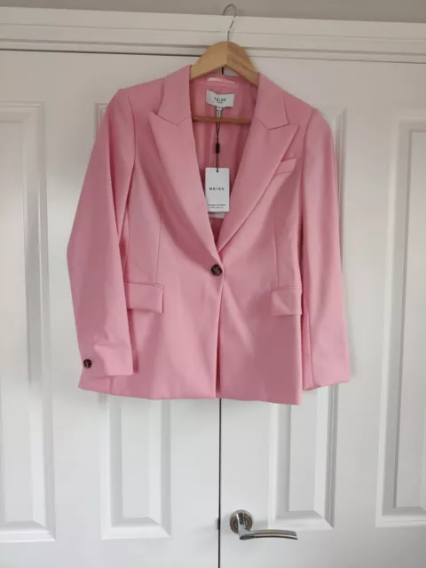 Reiss Women's Blair Single Breasted Wool Blend Blazer Size UK 8 Petite RRP £268