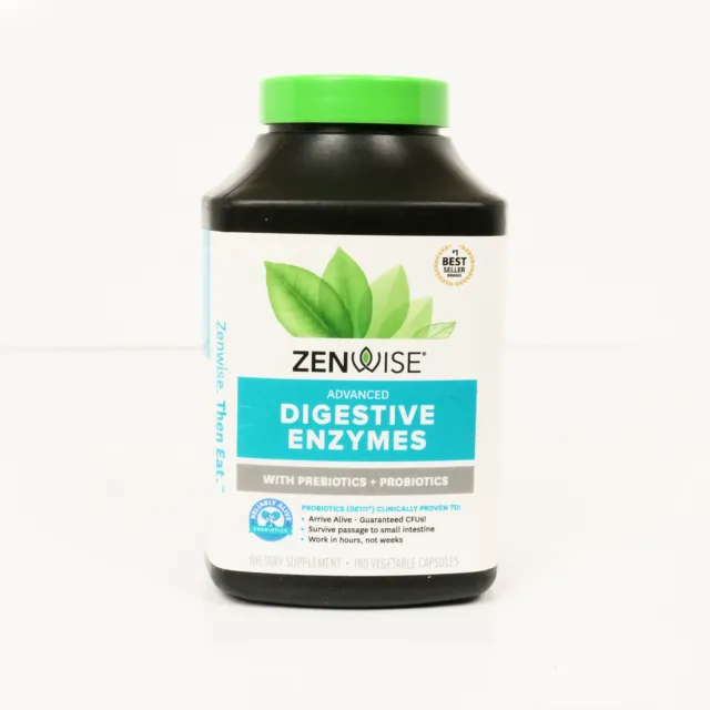 Zenwise Daily Digestive Enzymes Prebiotics & Probiotics 180 Count Exp 05/24